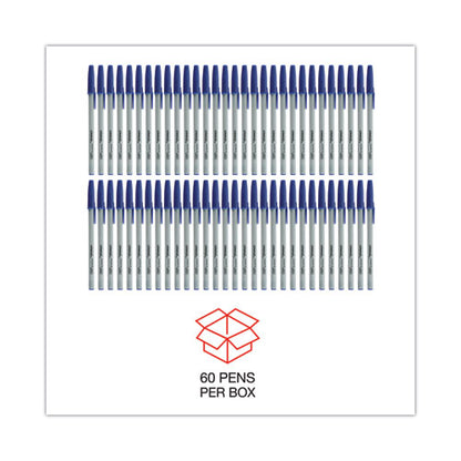 Ballpoint Pen Value Pack, Stick, Medium 1 Mm, Blue Ink, Gray/blue Barrel, 60/pack