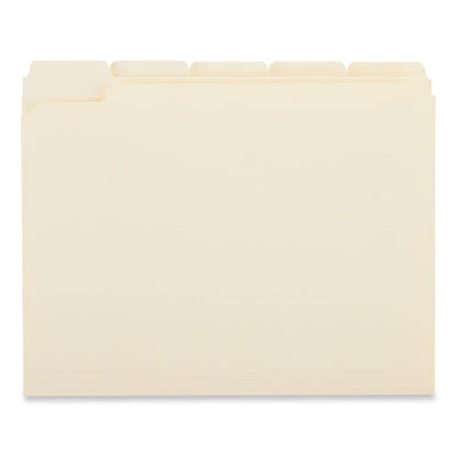 Double-ply Top Tab Manila File Folders, 1/5-cut Tabs: Assorted, Letter Size, 0.75" Expansion, Manila, 100/box