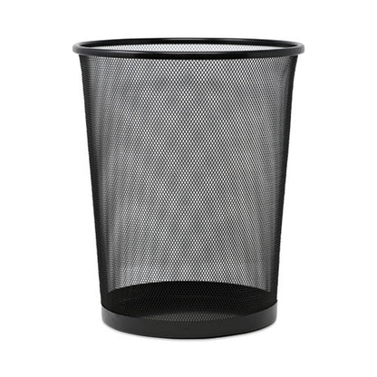 Mesh Wastebasket, 18 Qt, Steel Mesh, Black