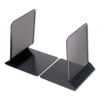 Metal Mesh Bookends, Nonskid Base, 5.38 X 5.38 X 6.75, Black, Pair