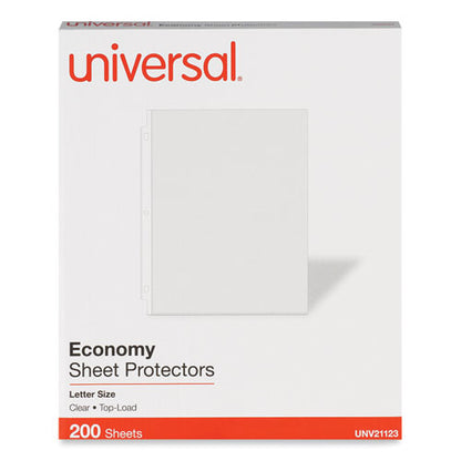 Standard Sheet Protectors, Light-duty, Side: 3-hole Punched, Top Load 8.5 X 11 Insert, Clear Front, 200/box