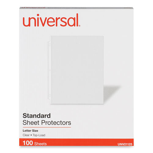Standard Sheet Protectors, Medium-duty, Side: 3-hole Punched, Top Load 8.5 X 11 Insert, Clear Front, 100/box