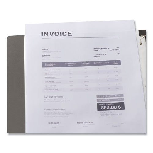 Standard Sheet Protectors, Light-duty, Side: 3-hole Punched, Top Load 8.5 X 11 Insert, Clear Front, 100/box