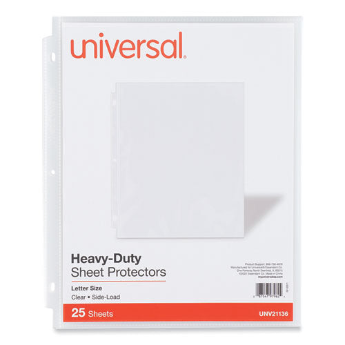 Deluxe Heavyweight Sheet Protector, Side: 3-hole Punched, Side Load 8.5 X 11 Insert, Clear Front, 25/pack