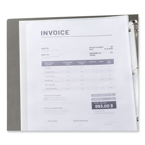Deluxe Heavyweight Sheet Protector, Side: 3-hole Punched, Side Load 8.5 X 11 Insert, Clear Front, 25/pack