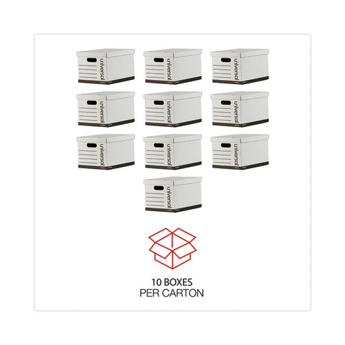 Basic-duty Economy Record Storage Boxes, Letter/legal Files, 12" X 15" X 10", White, 10/carton