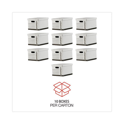 Basic-duty Economy Record Storage Boxes, Letter/legal Files, 12" X 15" X 10", White, 10/carton