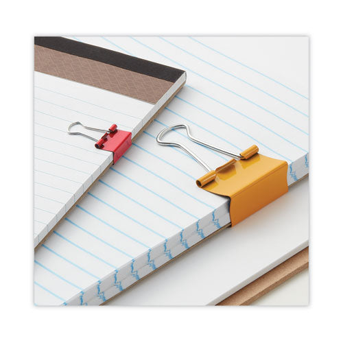 Binder Clips With Storage Tub, (12) Mini (0.5"), (12) Small (0.75"), (6) Medium (1.25"), Assorted Colors