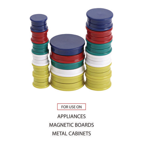High-intensity Assorted Magnets, Circles, Assorted Sizes: Small, Medium And Large, Assorted Colors, 30/pack