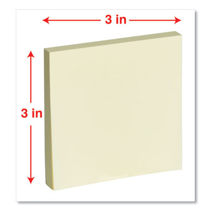 Fan-folded Self-stick Pop-up Note Pads, 3" X 3", Yellow, 100 Sheets/pad, 12 Pads/pack