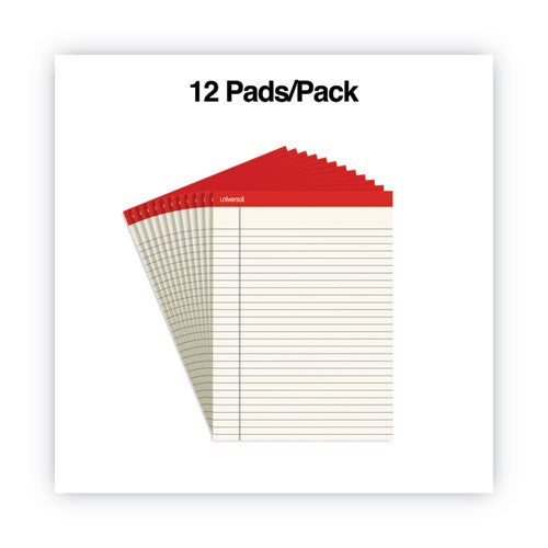 Colored Perforated Ruled Writing Pads, Letter Size Pad (8.5 X 11.75), Wide/legal Rule, 50 Ivory 8.5 X 11 Sheets, Dozen