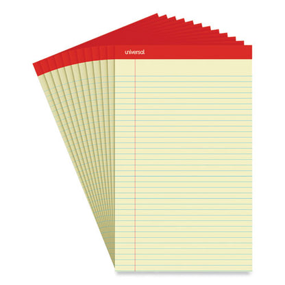 Perforated Ruled Writing Pads, Wide/legal Rule, Red Headband, 50 Canary-yellow 8.5 X 14 Sheets, Dozen
