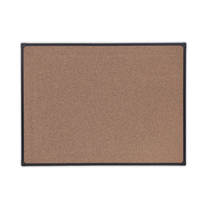 Tech Cork Board, 47.24" X 35.43", Brown Surface, Black Aluminum Frame