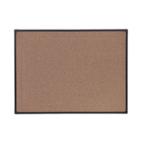 Tech Cork Board, 47.24" X 35.43", Brown Surface, Black Aluminum Frame