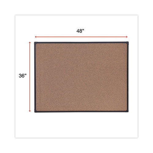 Tech Cork Board, 47.24" X 35.43", Brown Surface, Black Aluminum Frame