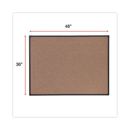 Tech Cork Board, 47.24" X 35.43", Brown Surface, Black Aluminum Frame