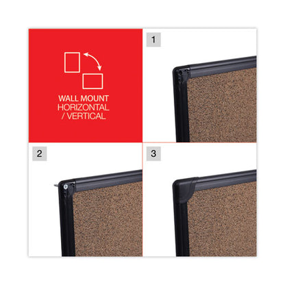 Tech Cork Board, 47.24" X 35.43", Brown Surface, Black Aluminum Frame