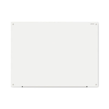 Frameless Glass Marker Board, 48" X 36", White Surface