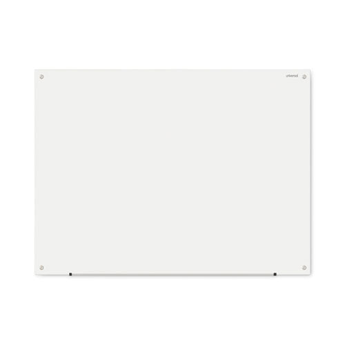 Frameless Glass Marker Board, 48" X 36", White Surface