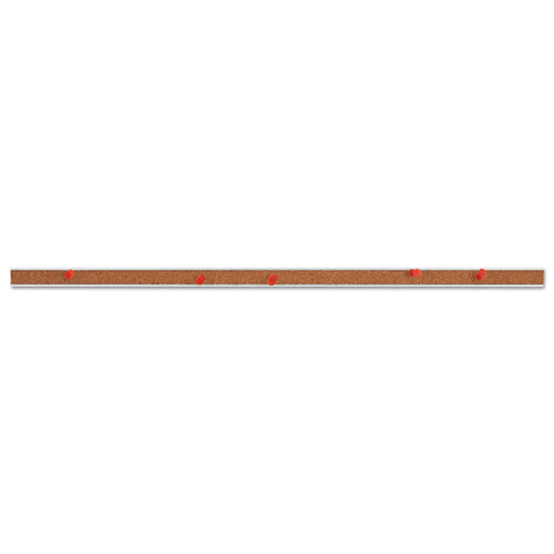 Cork Bulletin Bar, 1" X 24", Brown/silver