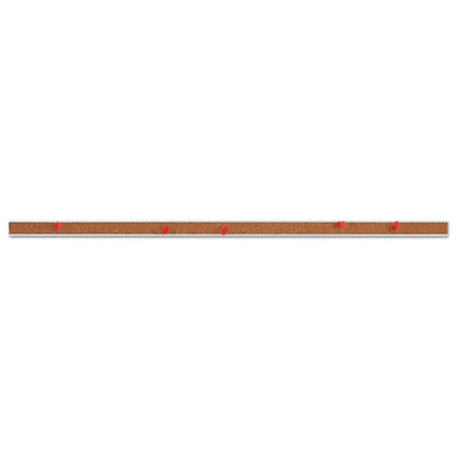 Cork Bulletin Bar, 1" X 24", Brown/silver