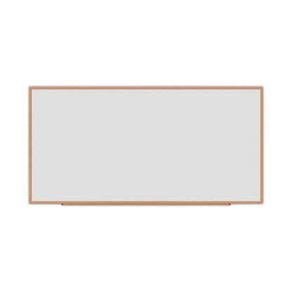 Deluxe Melamine Dry Erase Board, 96" X 48", White Surface, Oak Finished Fiberboard (mdf) Frame
