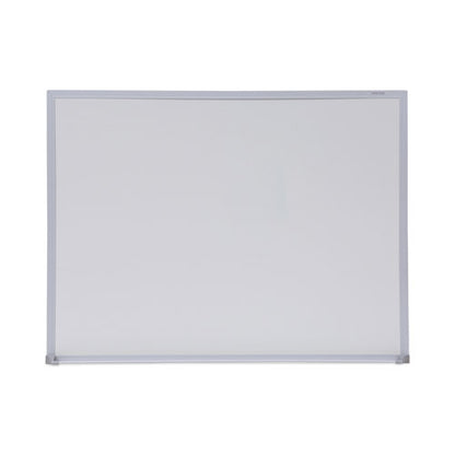 Melamine Dry Erase Board With Aluminum Frame, 24" X 18", White Surface, Anodized Aluminum Frame