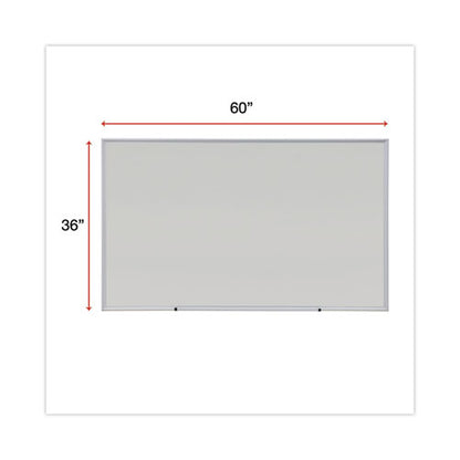 Deluxe Melamine Dry Erase Board, 60" X 36", White Surface, Anodized Aluminum Frame