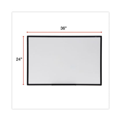 Design Series Deluxe Dry Erase Board, 36" X 24", White Surface, Black Anodized Aluminum Frame