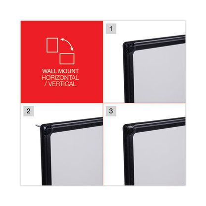 Design Series Deluxe Dry Erase Board, 36" X 24", White Surface, Black Anodized Aluminum Frame