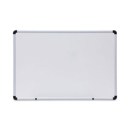Modern Melamine Dry Erase Board With Aluminum Frame, 36" X 24", White Surface, Satin Aluminum Frame