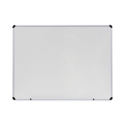 Modern Melamine Dry Erase Board With Aluminum Frame, 48" X 36", White Surface, Satin Aluminum Frame