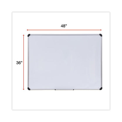 Magnetic Steel Dry Erase Marker Board, 48" X 36", White Surface, Satin Aluminum Frame