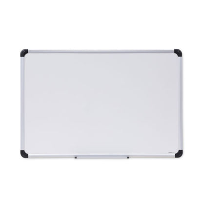 Deluxe Porcelain Magnetic Dry Erase Board, 36" X 24", White Surface, Silver/black Aluminum Frame