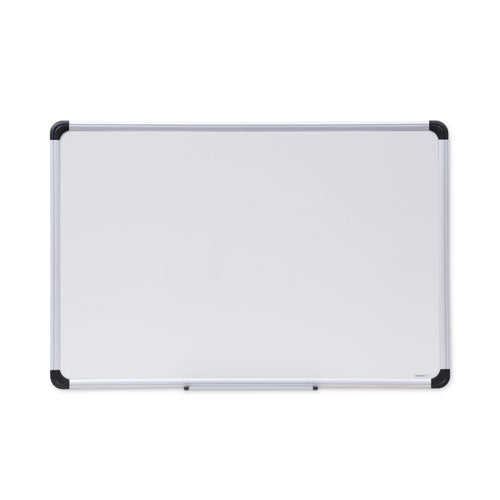 Deluxe Porcelain Magnetic Dry Erase Board, 36" X 24", White Surface, Silver/black Aluminum Frame