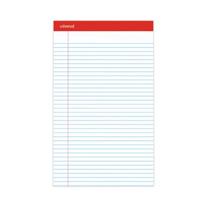 Perforated Ruled Writing Pads, Wide/legal Rule, Red Headband, 50 White 8.5 X 14 Sheets, Dozen