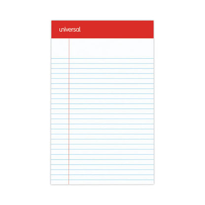 Perforated Ruled Writing Pads, Narrow Rule, Red Headband, 50 White 5 X 8 Sheets, Dozen