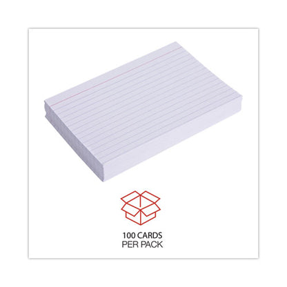 Ruled Index Cards, 4 X 6, White, 100/pack