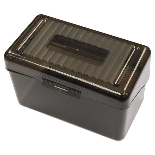 Plastic Index Card Boxes, Holds 300 3 X 5 Cards, 5.63 X 3.25 X 3.54, Translucent Black