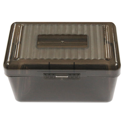 Plastic Index Card Boxes, Holds 300 3 X 5 Cards, 5.63 X 3.25 X 3.54, Translucent Black
