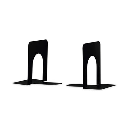 Economy Bookends, 4.75 X 5.25 X 5, Heavy Gauge Steel, Black, Pair