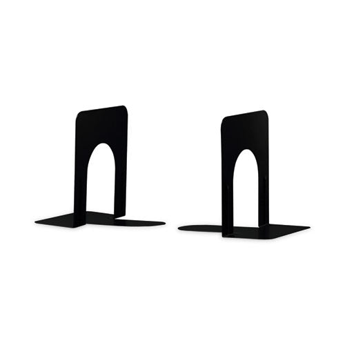 Economy Bookends, 4.75 X 5.25 X 5, Heavy Gauge Steel, Black, Pair