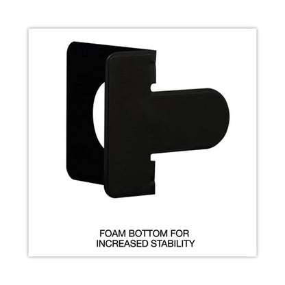 Deluxe Economy Bookends, Nonskid Base, 4.75 X 5.25 X 5, Heavy Gauge Steel, Black, Pair