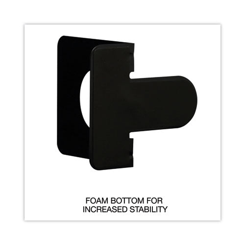 Deluxe Economy Bookends, Nonskid Base, 4.75 X 5.25 X 5, Heavy Gauge Steel, Black, Pair
