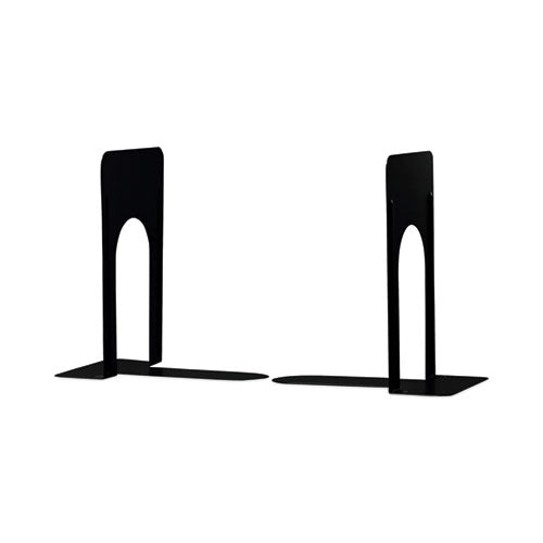 Jumbo Economy Bookends, Standard, 5.88 X 8.25 X 9, Heavy Gauge Steel, Black, Pair