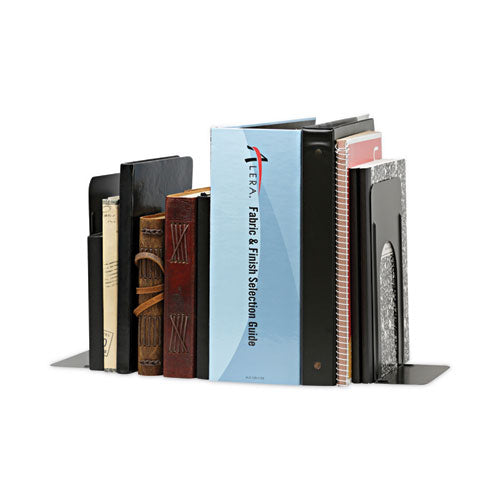 Jumbo Economy Bookends, Standard, 5.88 X 8.25 X 9, Heavy Gauge Steel, Black, Pair
