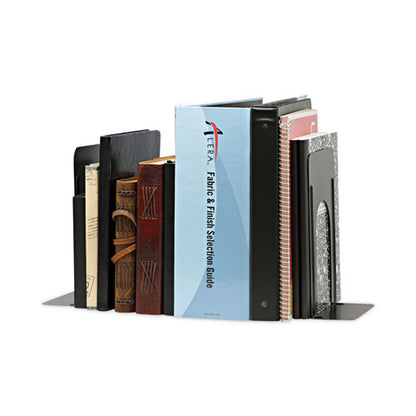 Jumbo Economy Bookends, Standard, 5.88 X 8.25 X 9, Heavy Gauge Steel, Black, Pair