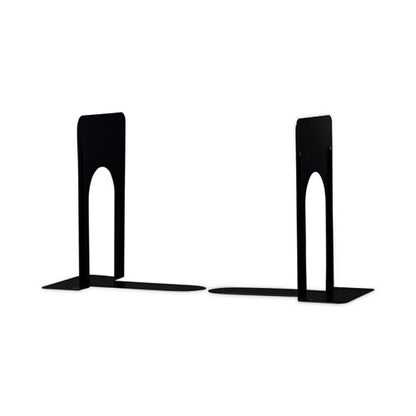Jumbo Deluxe Economy Bookends, Nonskid Base, 5.88 X 8.25 X 9, Heavy Gauge Steel, Black, Pair