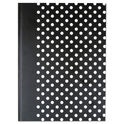 Casebound Hardcover Notebook, 1-subject, Wide/legal Rule, Black/white Cover, (150) 10.25 X 7.63 Sheets