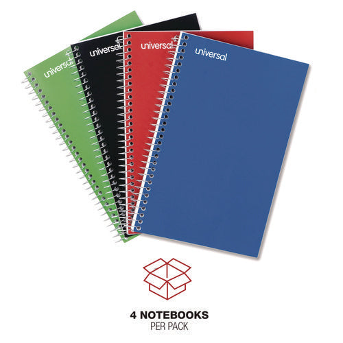Wirebound Notebook, 3-subject, Medium/college Rule, Assorted Cover Colors, (120) 9.5 X 6 Sheets, 4/pack